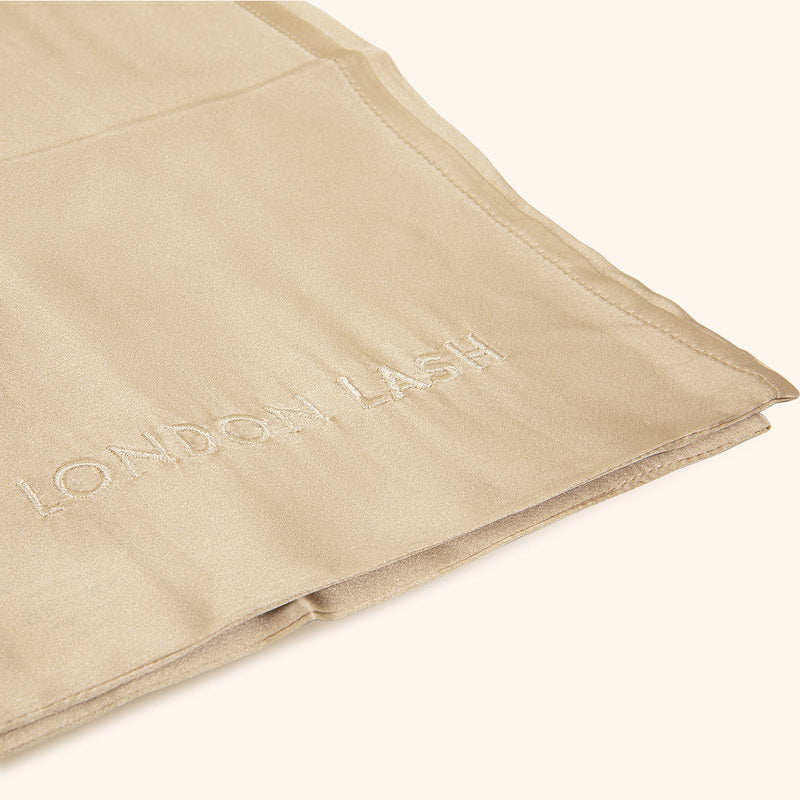 Funda de Almohada de Seda Beige London Lash
