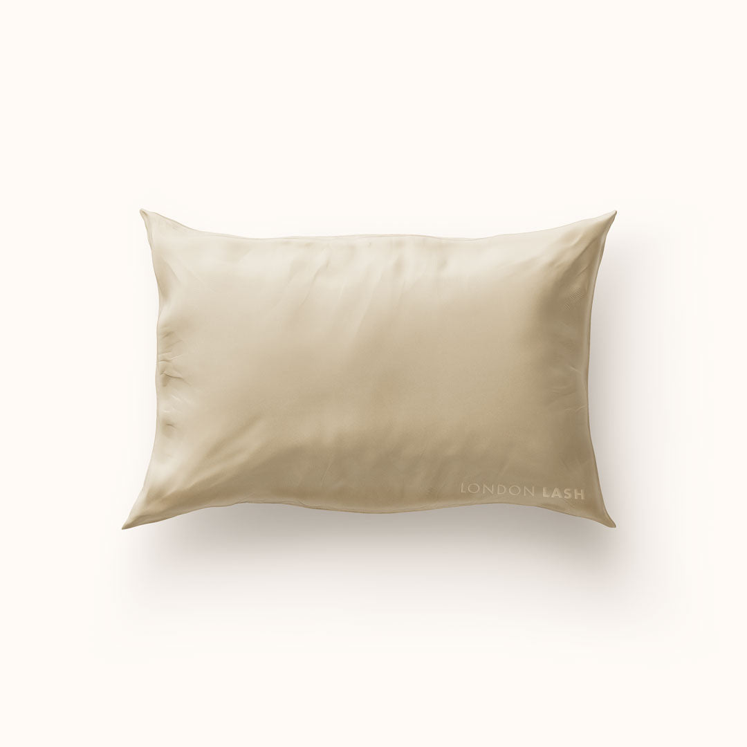 Funda de Almohada de Seda Beige London Lash