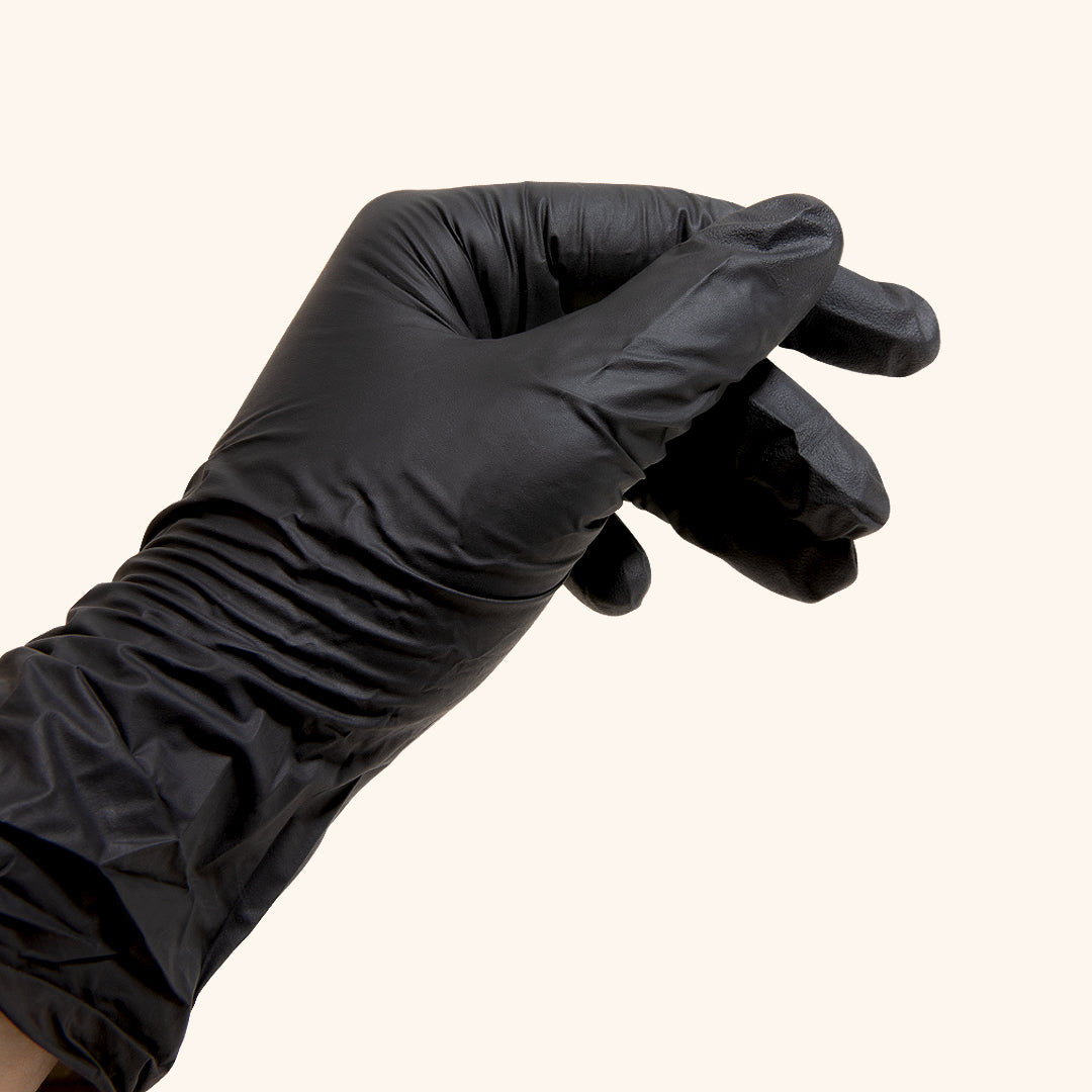 Guantes de Nitrilo de color negro para uso médico y belleza 