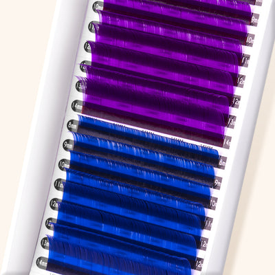 Pestañas de Colores de Visón Sintético (Violeta / Azul)