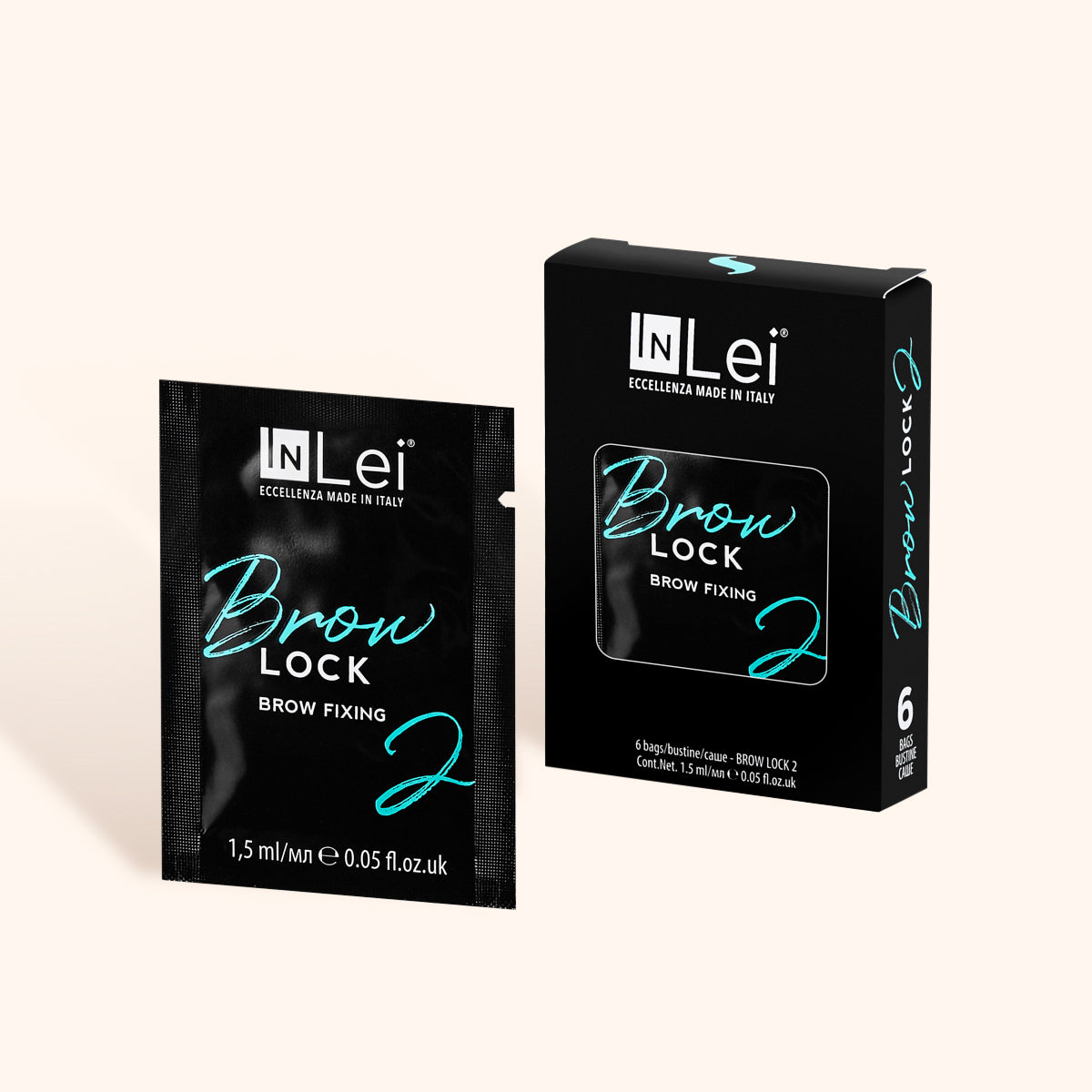 Sobres de InLei® Brow Bomber juntos y listos para ser seleccionados por un profesional de la belleza