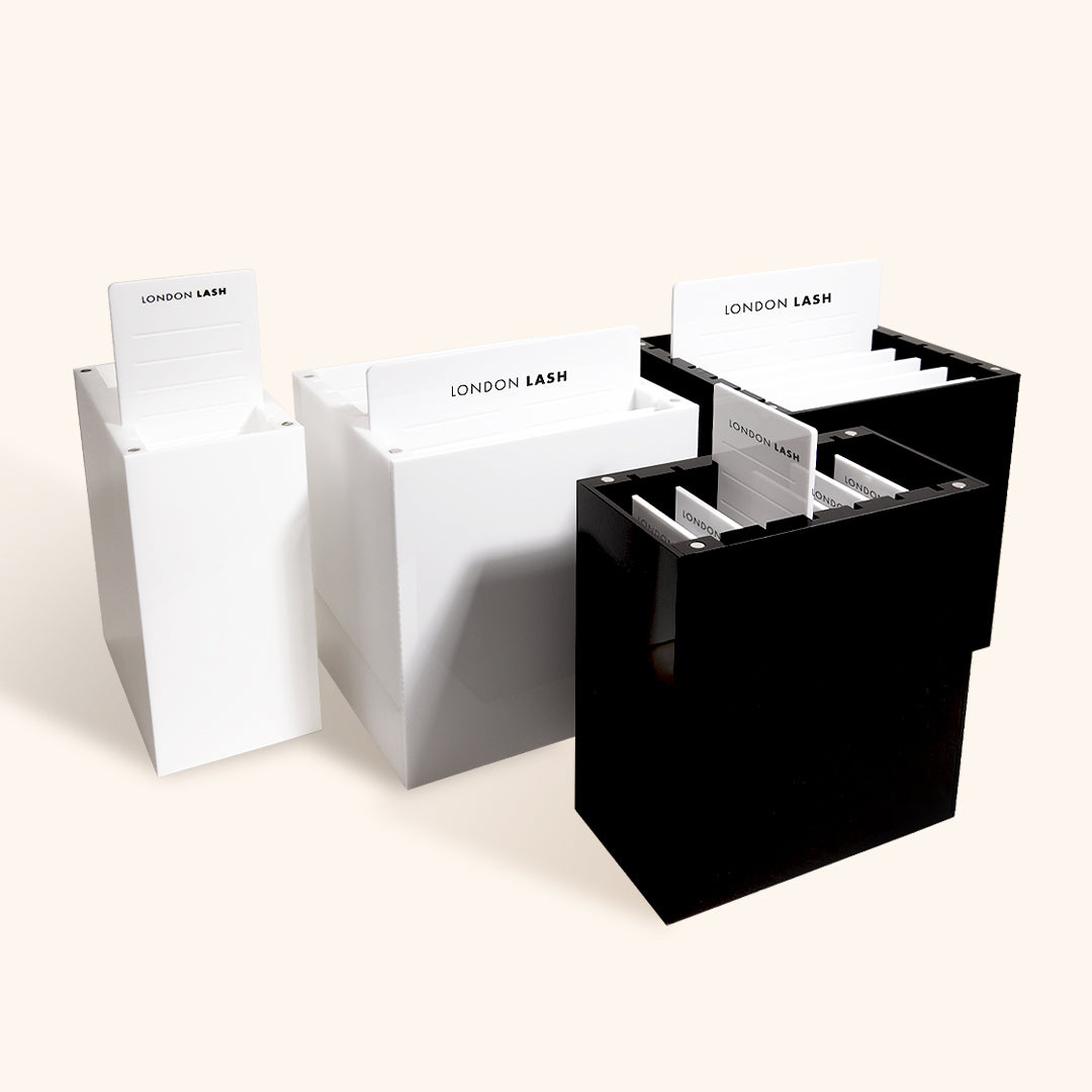 Elegante organizador de paletas magnético en negro/blanco para extensiones de pestañas