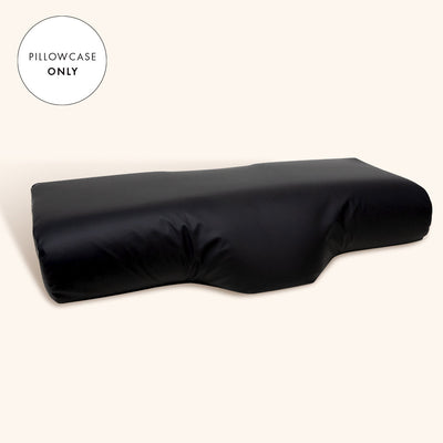 Almohada con funda de piel sintética negra, cómoda y elegante