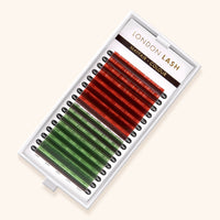 Pestañas de Colores de Visón Sintético (Marrón Rojizo / Verde)