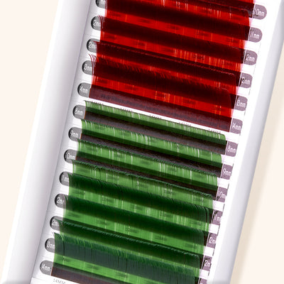 Pestañas de Colores de Visón Sintético (Marrón Rojizo / Verde)