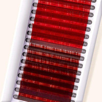 Pestañas de Colores de Visón Sintético (Rojo / Rojo Marrón)