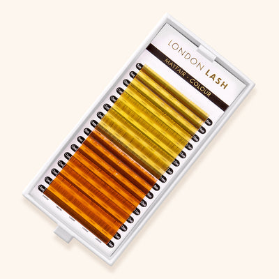Pestañas de Colores de Visón Sintético (Amarillo / Naranja)